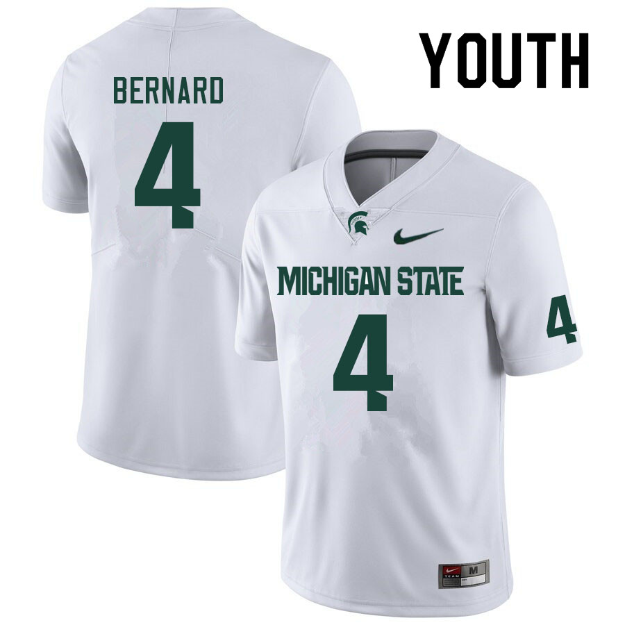 Youth #4 Germie Bernard Michigan State Spartans College Football Jerseys Sale-White